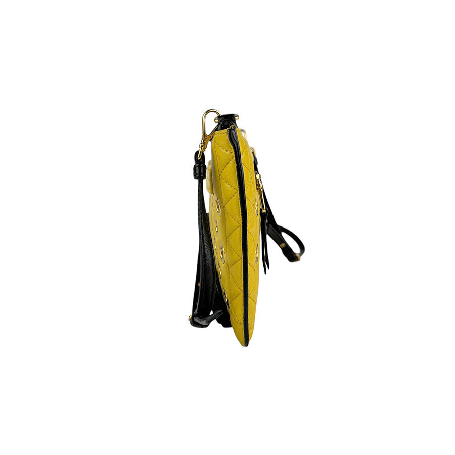 Miu Miu Bag Leather Yellow Black Shoulder Clutch